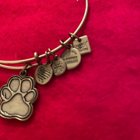 Alex and Ani Dog paw print bangle bracelet - Picture 3 of 4